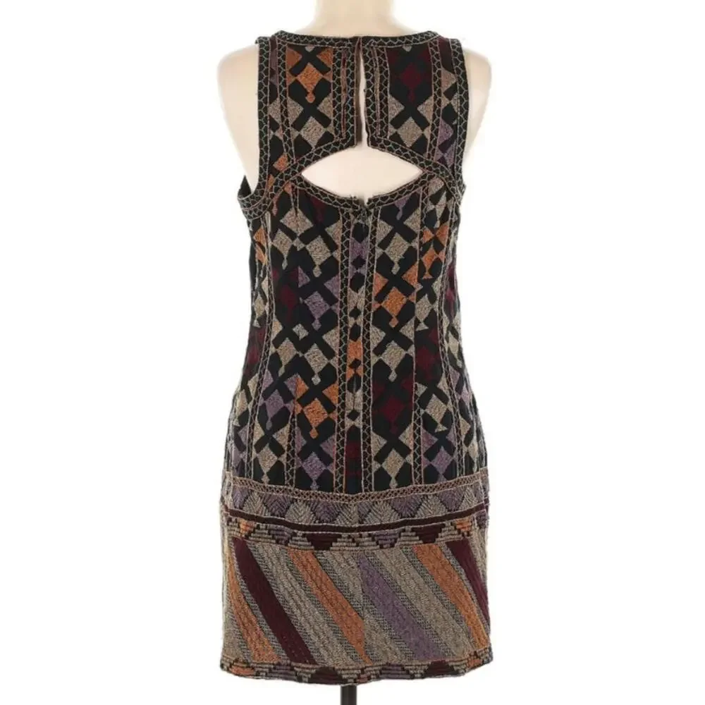Boho Geo-Print Sleeveless Shift Dress - Multicolor - Picture 3 of 7